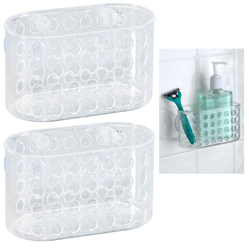 AllTopBargains 4 Sink Caddy Kitchen Silicone Soap Sponge Holder Hanging Basket Dish Bath Shower