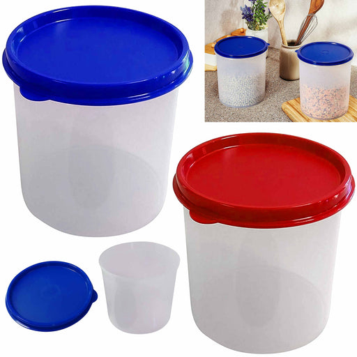 2 Pc 940mL Microwaveable Plastic Food Container Bowl Lunch Soup Handle with  Lid, Red,Variable