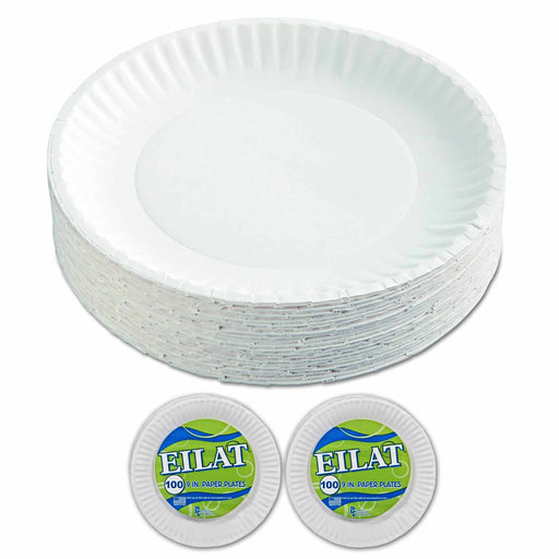 200Ct 9 White Round Paper Plates Lightweight Party Dinnerware Tablewa —  AllTopBargains