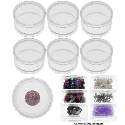 24pc Round Clear Plastic Storage Containers with Screw-On Lid Small Empty Breads