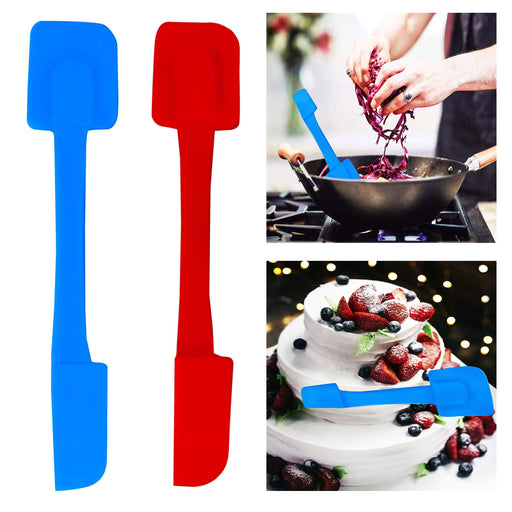 4 Silicone Slim Spatula Jar Scraper 2in1 Spoon 10 Heat Resist Cake Mi —  AllTopBargains