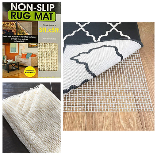 2 Pk Rug Gripper Mat 5x8ft Non Slip Grip Pad Anti Skid Carpet Floor Stop Cushion