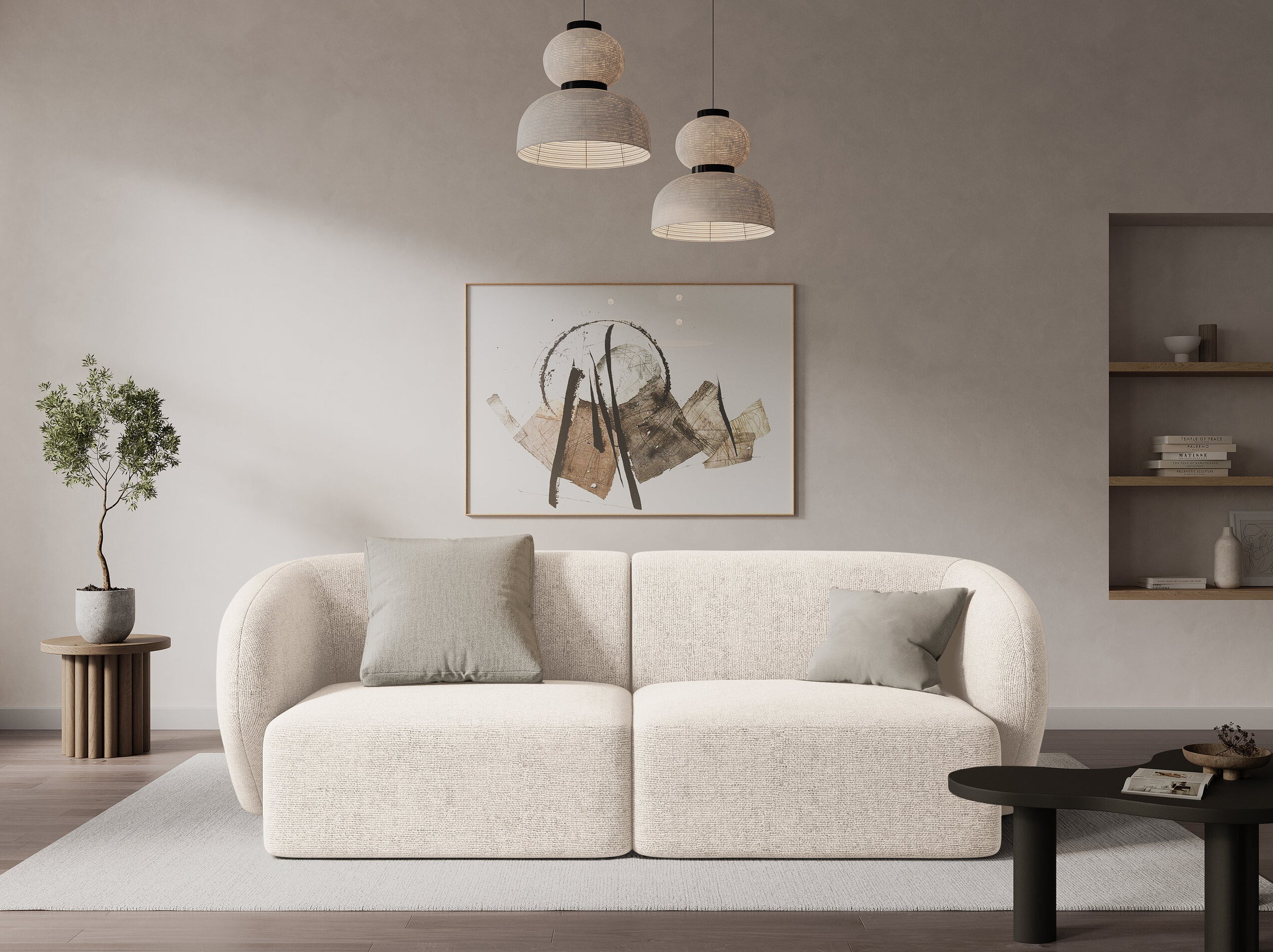 Shane sofas chenille light beige melange