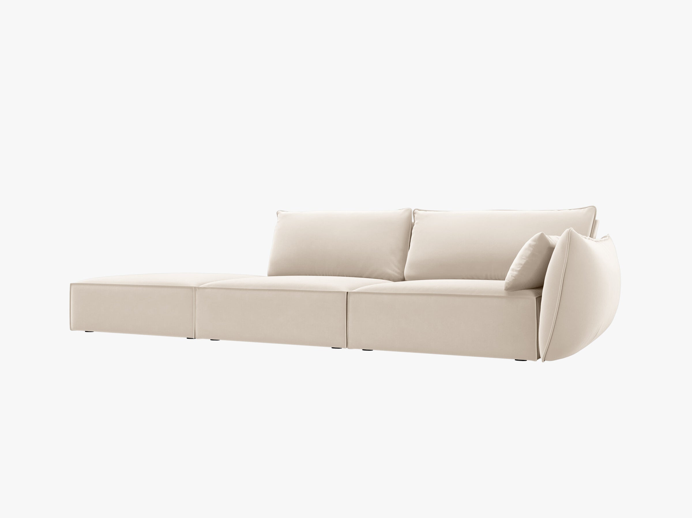 Kaelle sofas velvet light beige