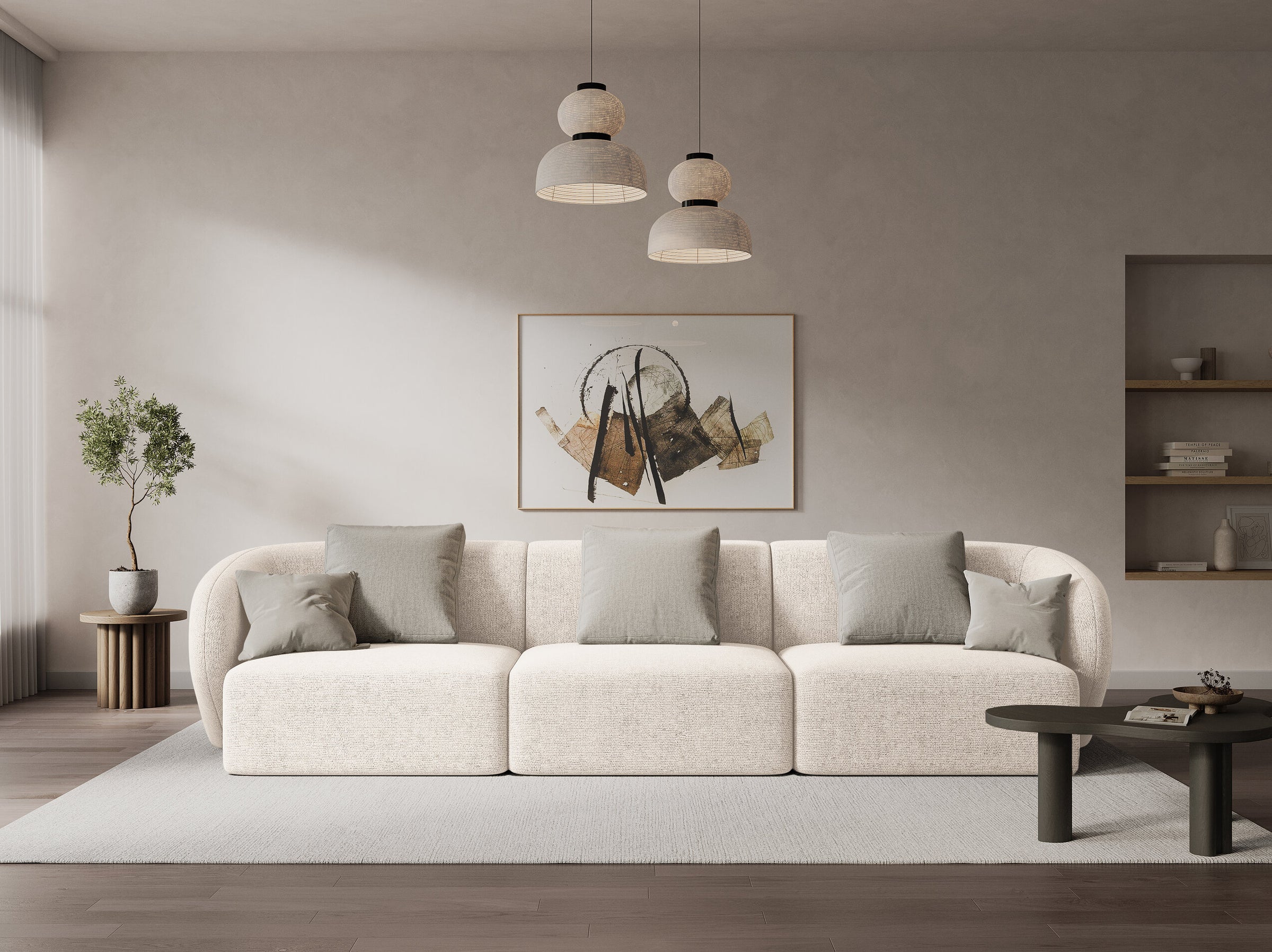 Shane sofas chenille light beige melange