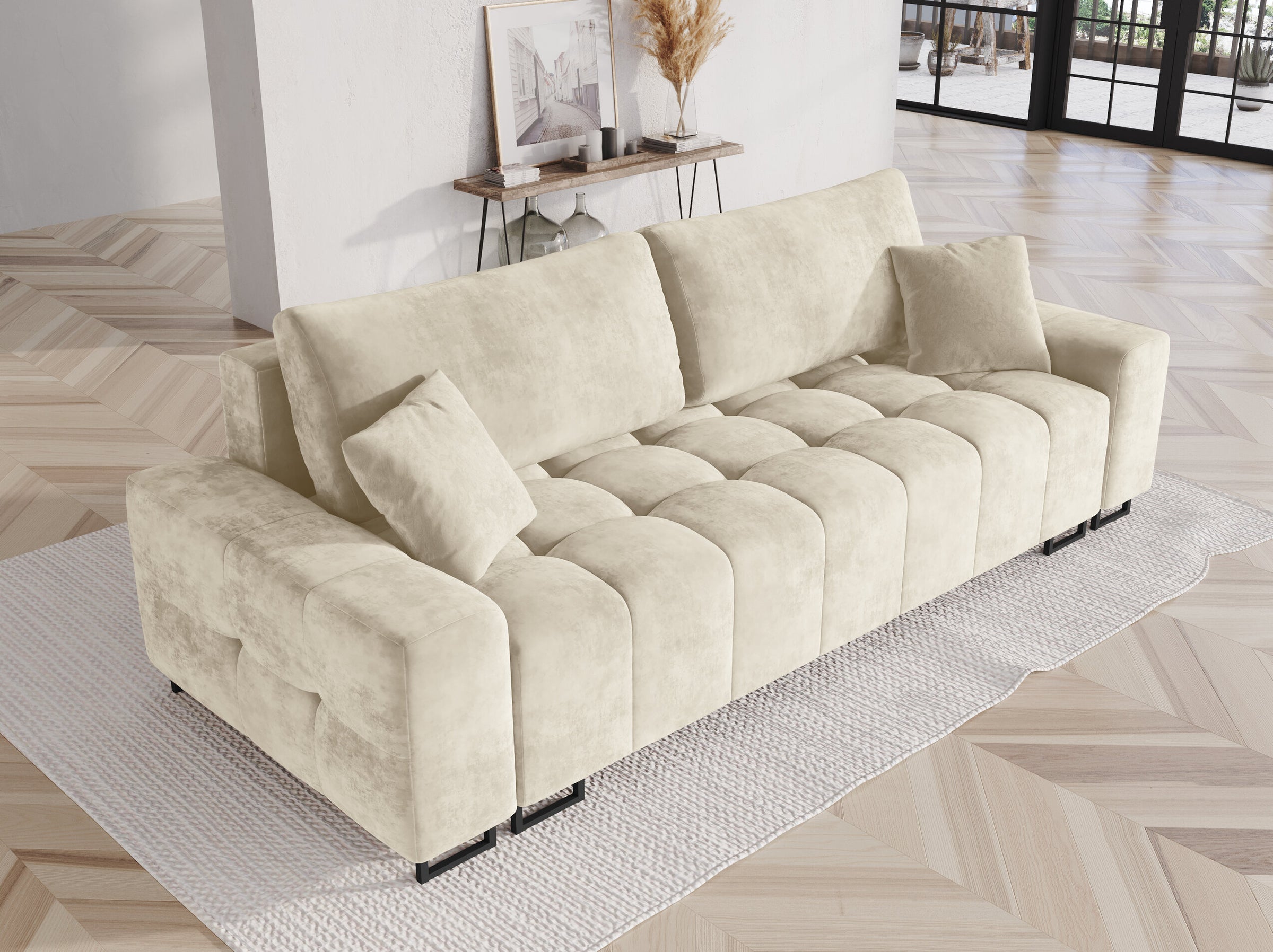 Byron sofas velvet beige