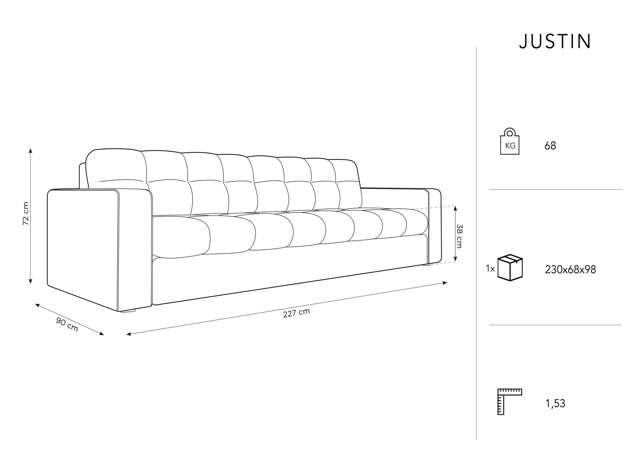 Justin Structured fabric (Ne07) / Light grey 6