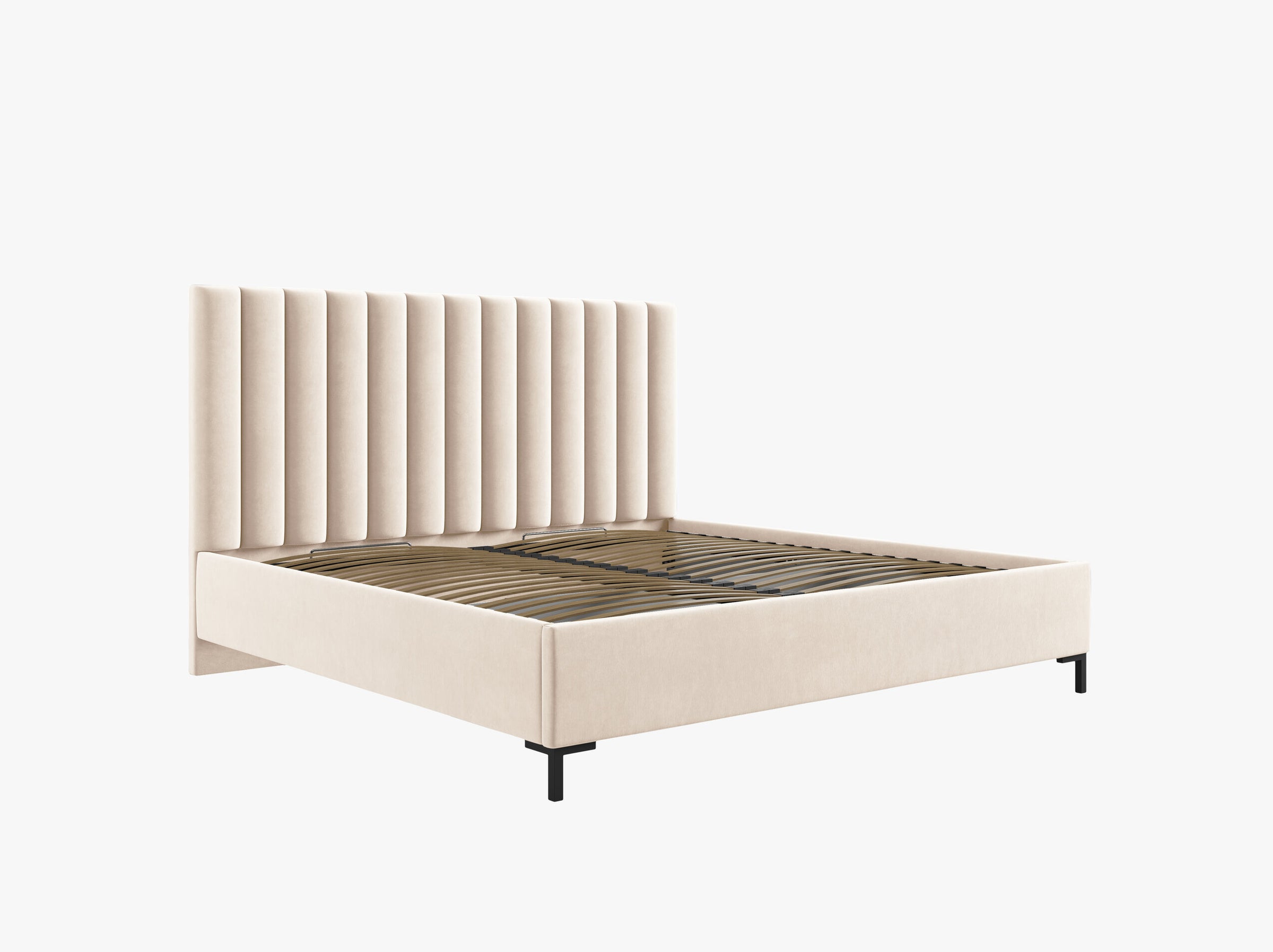 Allison beds & mattresses velvet light beige