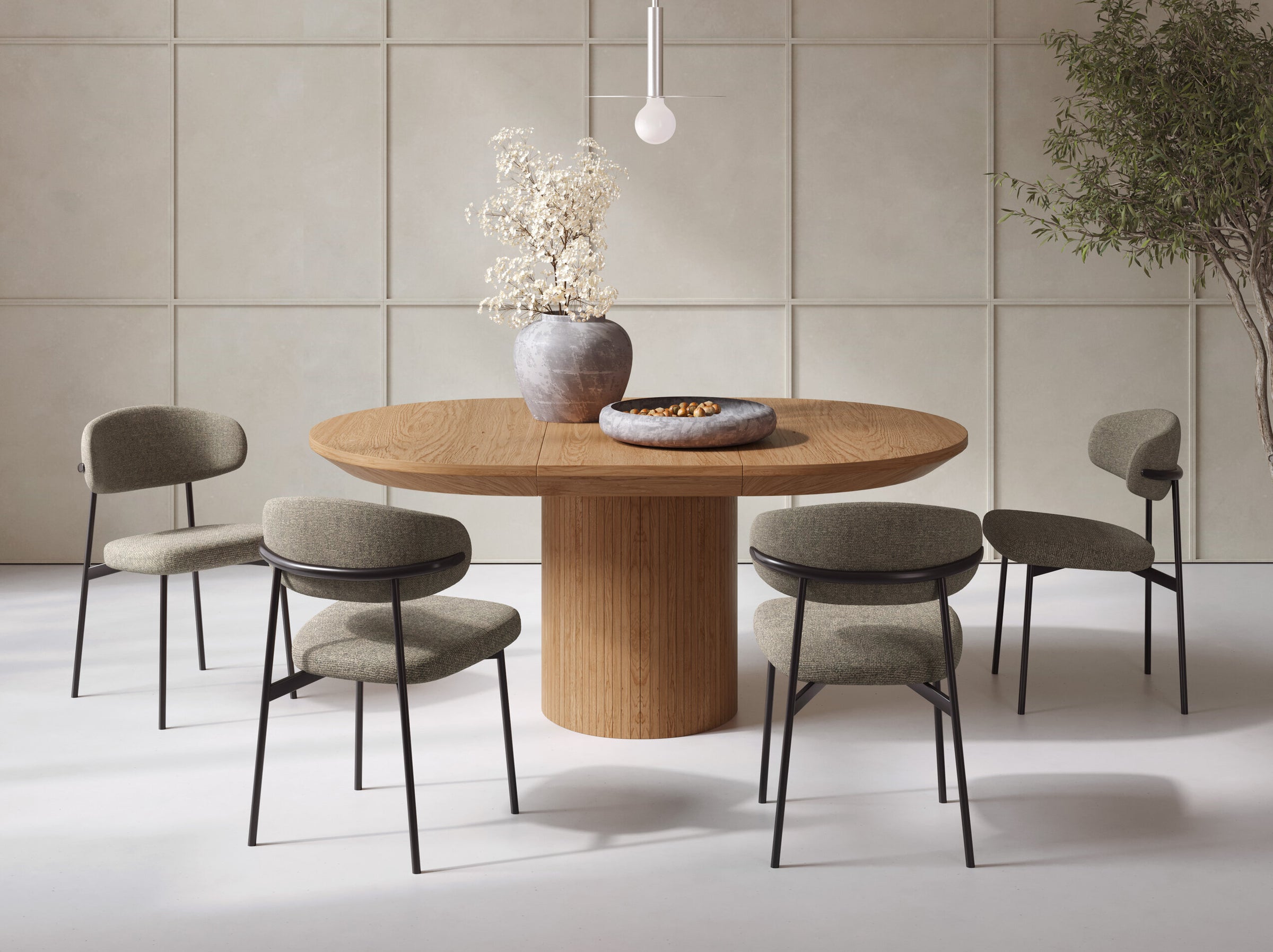 Sander tables & chairs chenille beige