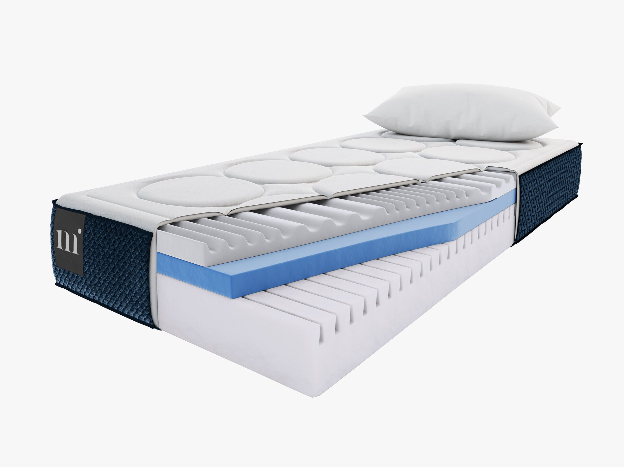 Kavaja beds & mattresses structured fabric white and blue