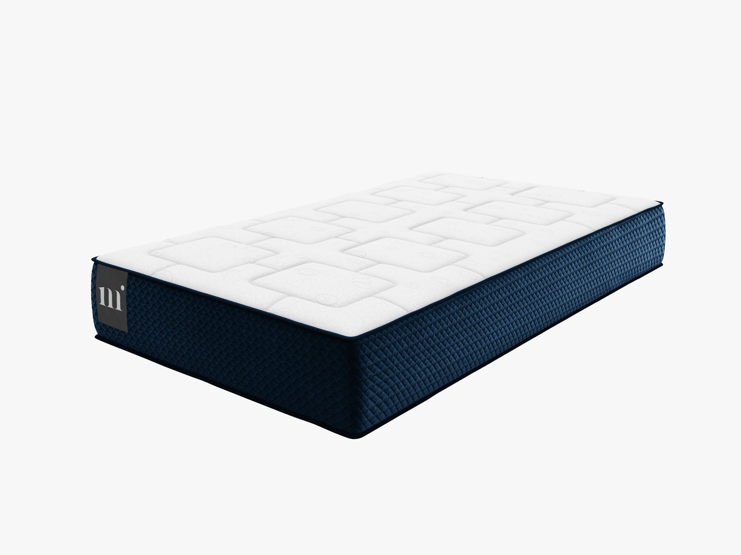 Mundi beds & mattresses structured fabric white and blue