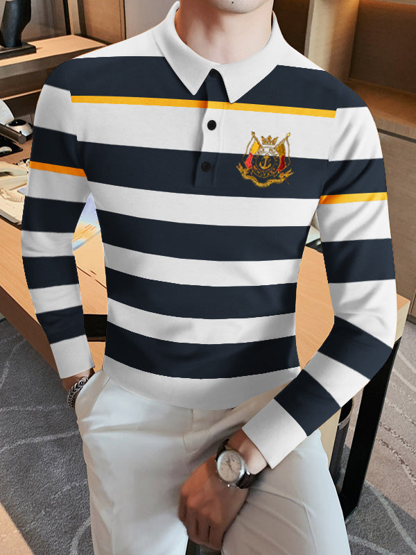 Louis Vuitton Men's Navy Cotton Button Collar Long Sleeve Polo – Luxuria &  Co.