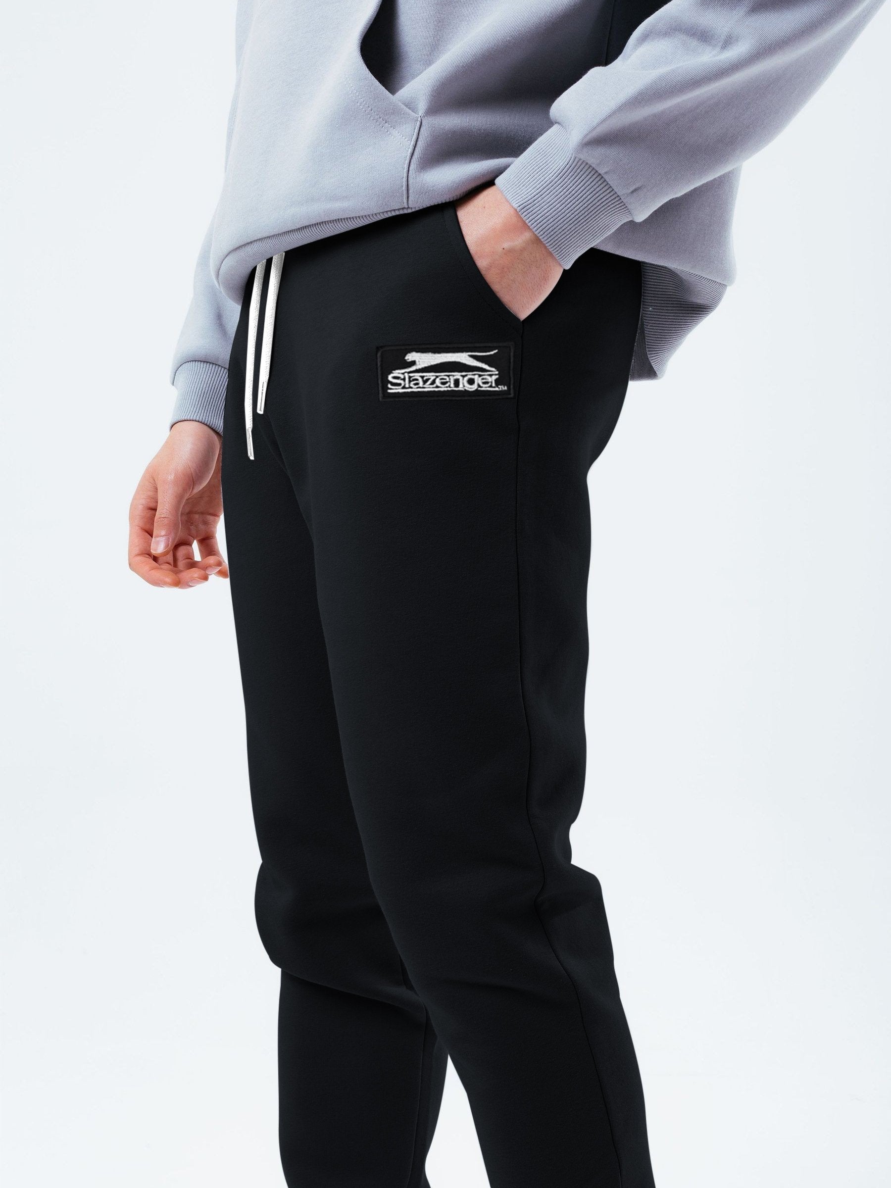 Slazenger Gathering Fit Fleece Jogger Trouser For Men-Charcoal