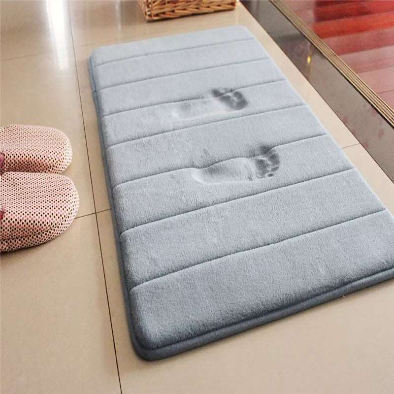 Bathroom Non-Slip Mat Thick Coral Fleece Memory Foam