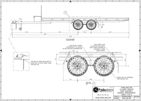 3500kg flatbed trailer plans - build your own trailer