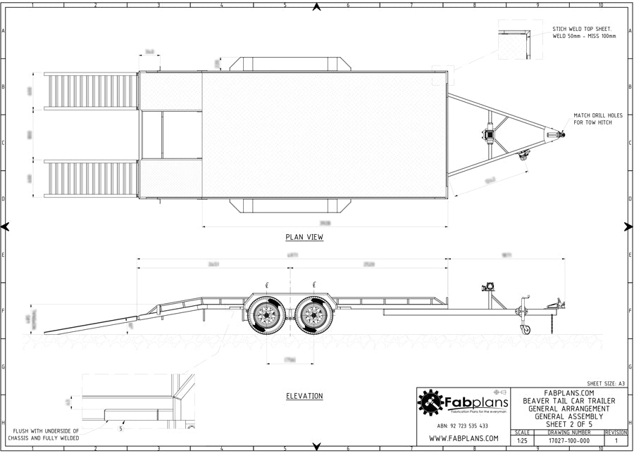 Beavertail Car Trailer Plans | Build your own car trailer – FabPlans