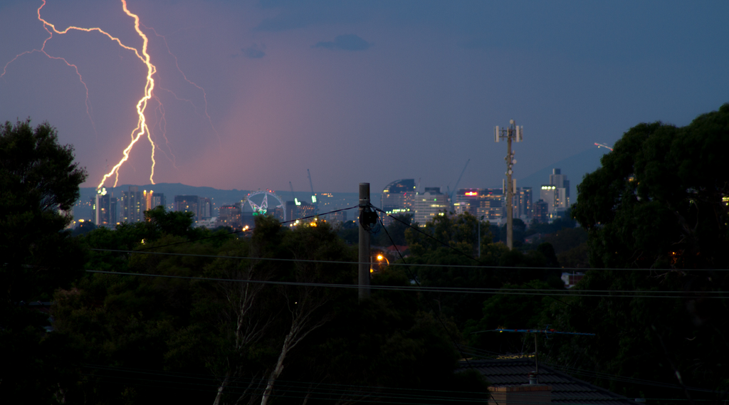 Thunderstorm over Melbourne Skyline