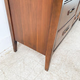 Mid Century Walnut Low Dresser with Brass Drawer Pulls
