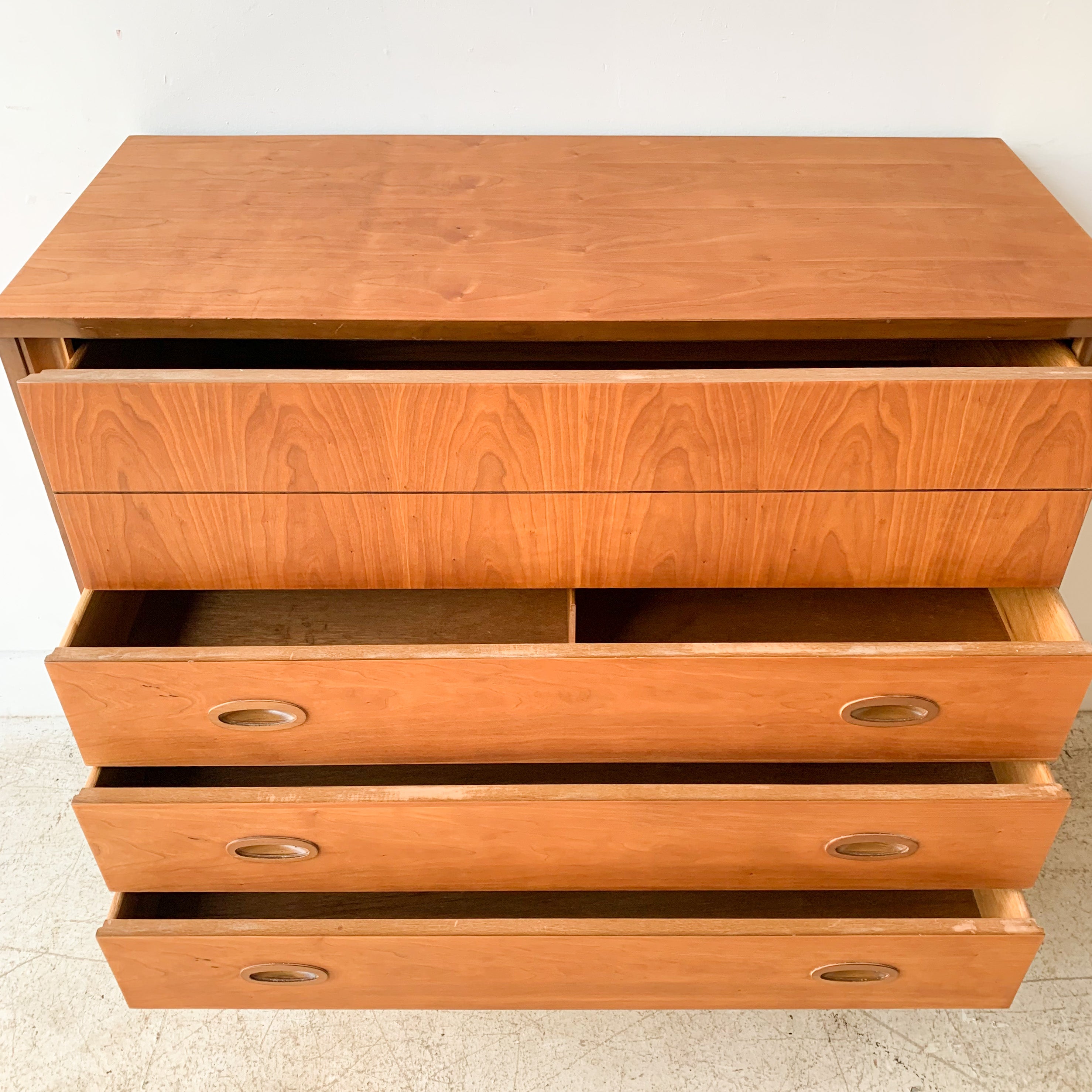 Mid Century Cherry Highboy Dresser by Dixie