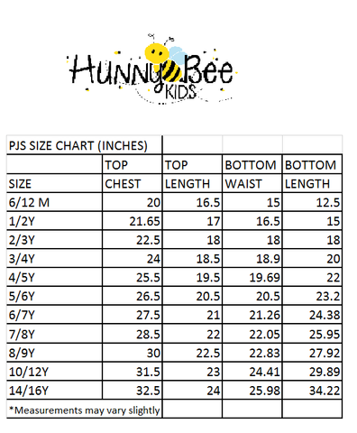 KIDS size Chart - BeKeane Healthy & Fit