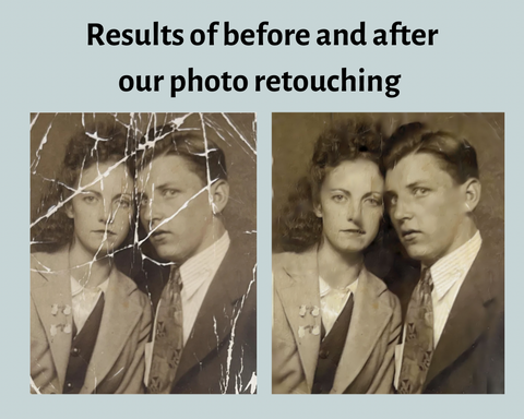 Photo restoration with our memorial pendants