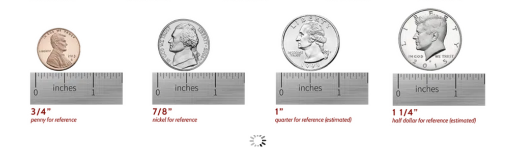 Size guide with coins