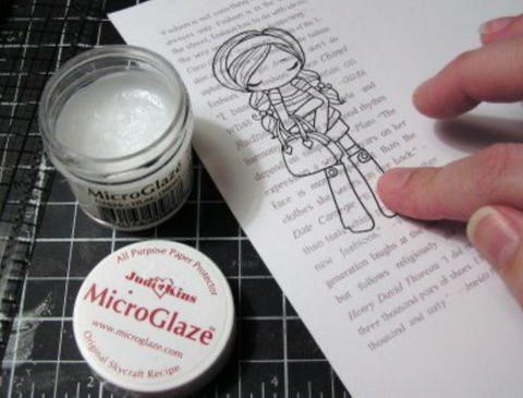 Micro Glaze using as a resist in rubber stamping