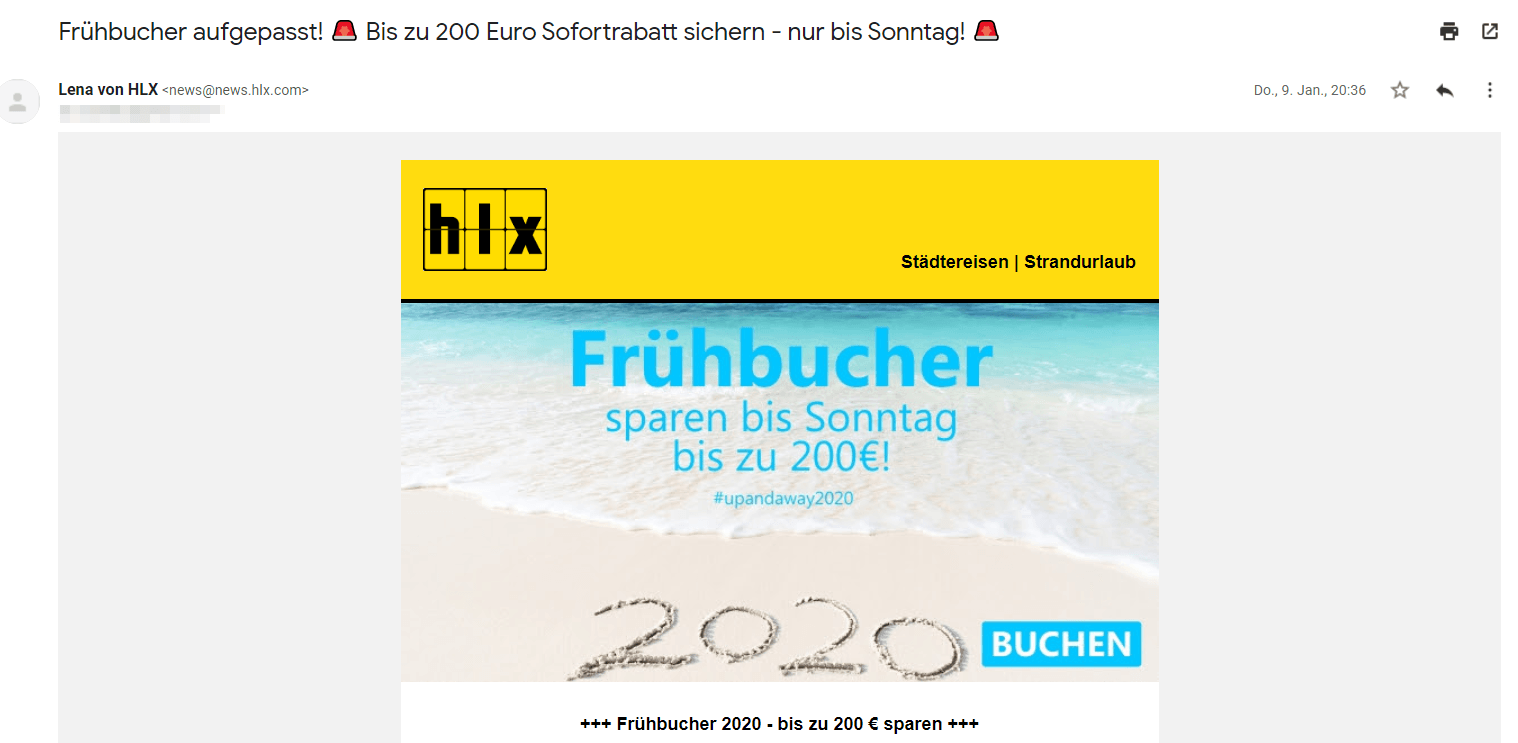 Email Marketing von HLX.com - Screenshot