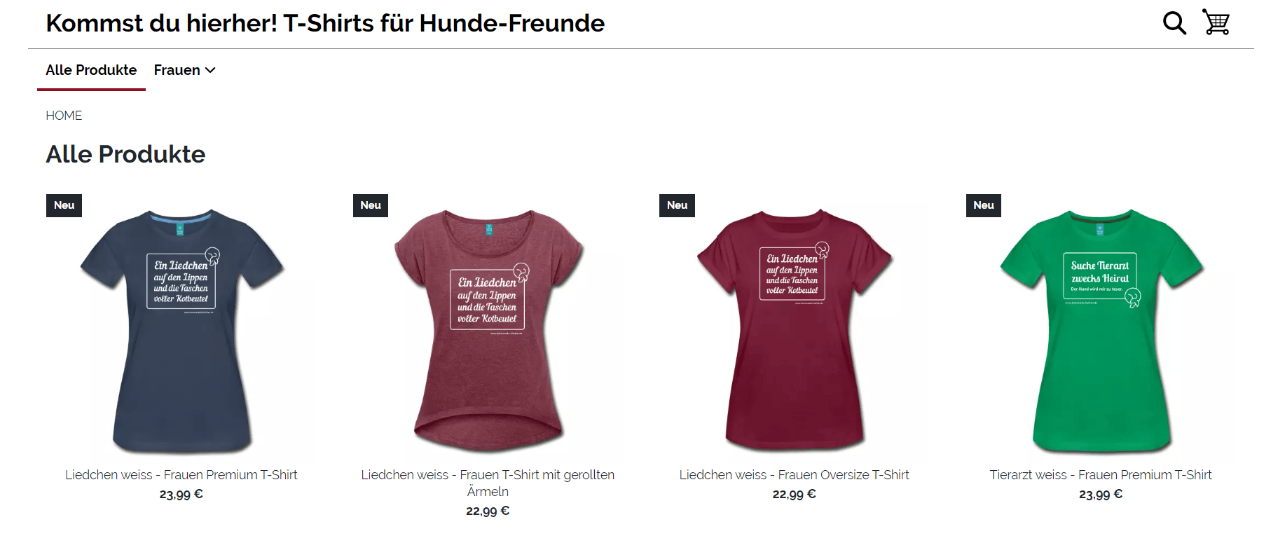 Mit Bloggen Geld verdienen - T-Shirt Shop Beispiel