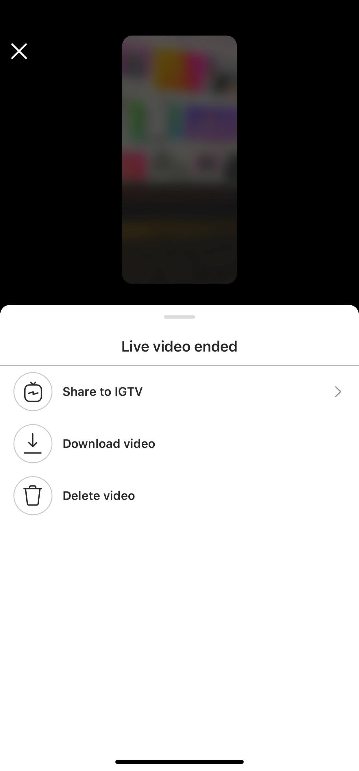 share Instagram live videos to IGTV