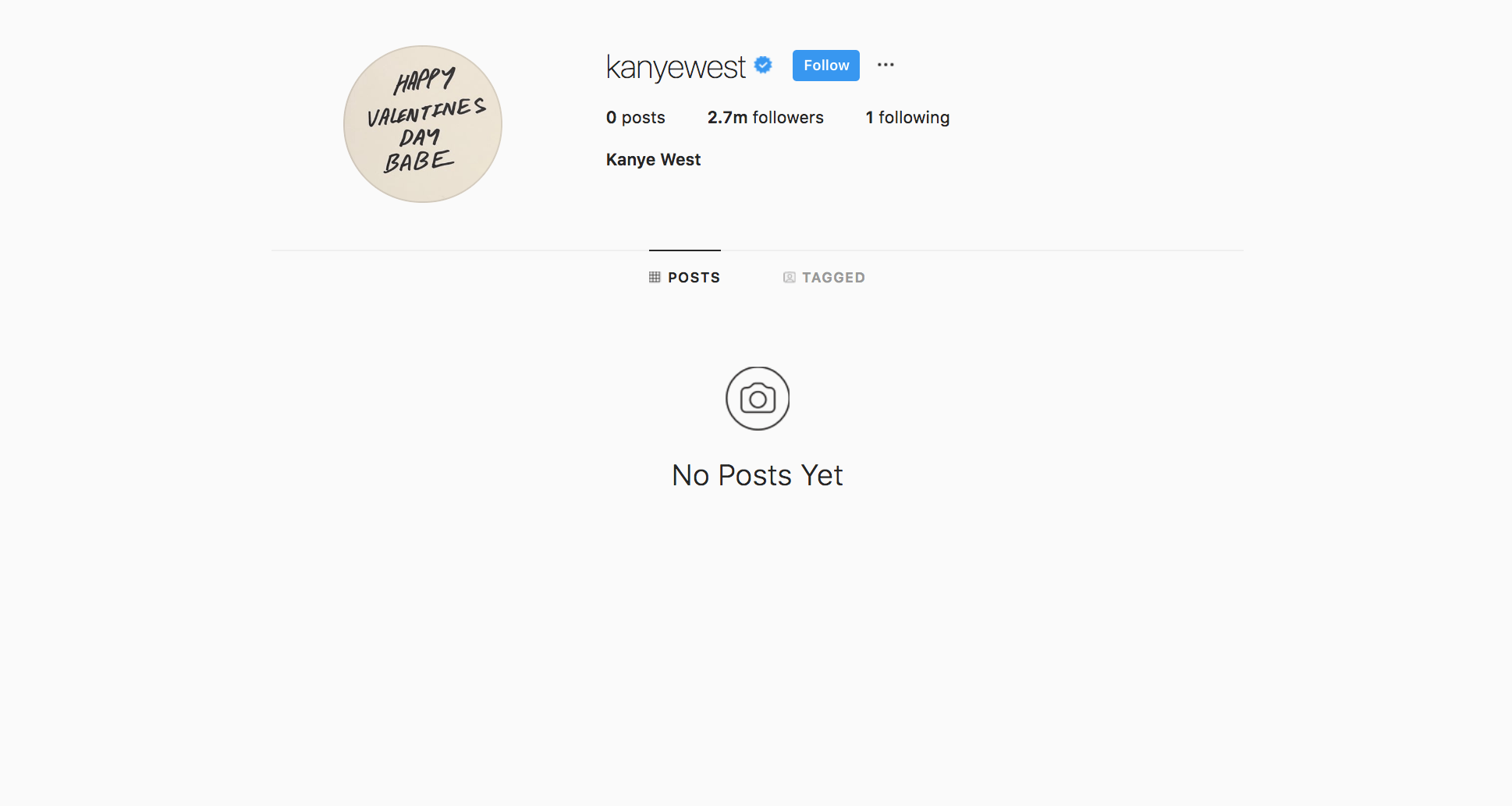 kanyewest insta verified blue tick