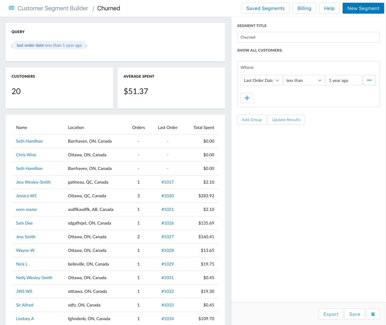 customer segment builder