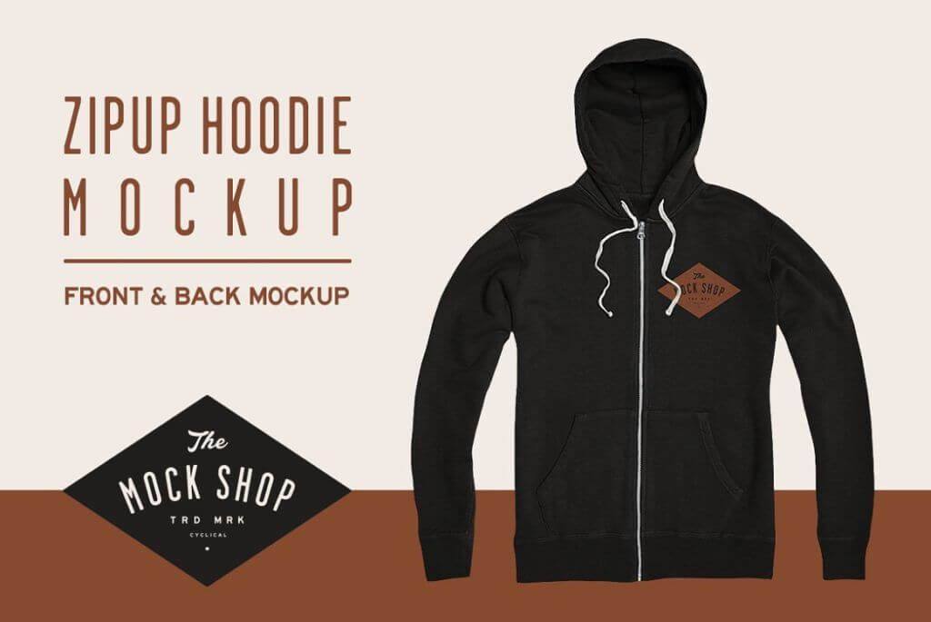 Zipup Hoodie Mockup- The Mock Shop