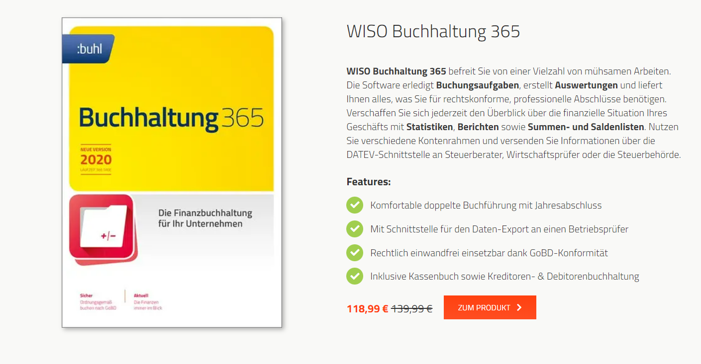 Buchhaltungssoftware Wiso 365 Screenshot