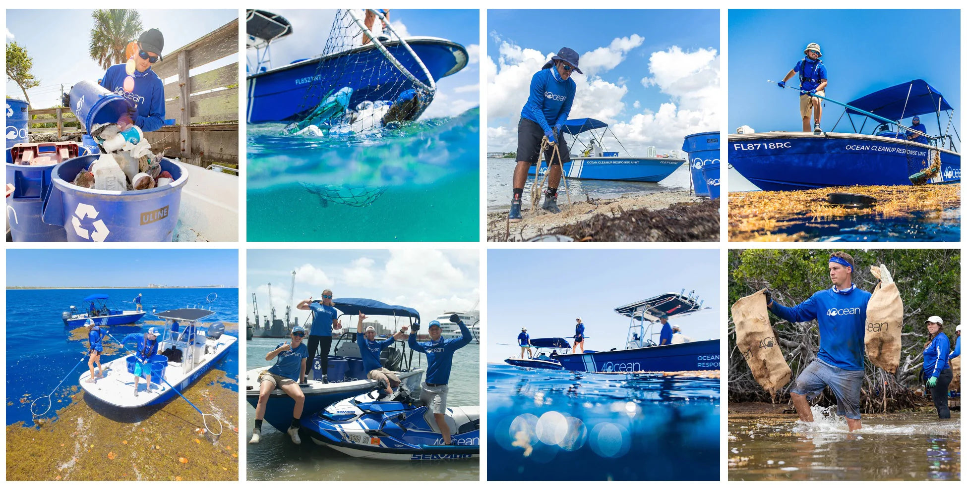 4Ocean showcasing brand values by cleaning the ocean