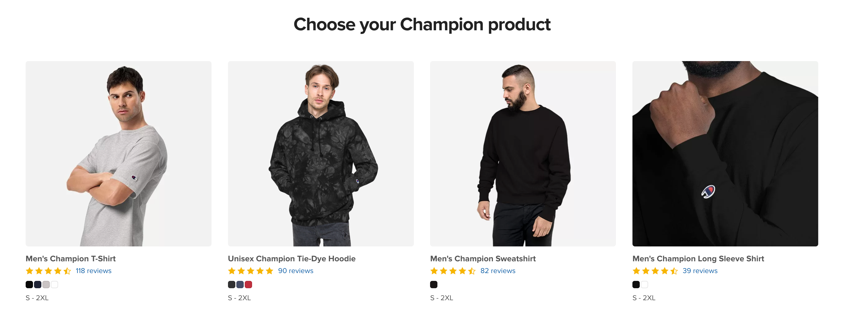 Best print on demand products: Champion hoodies