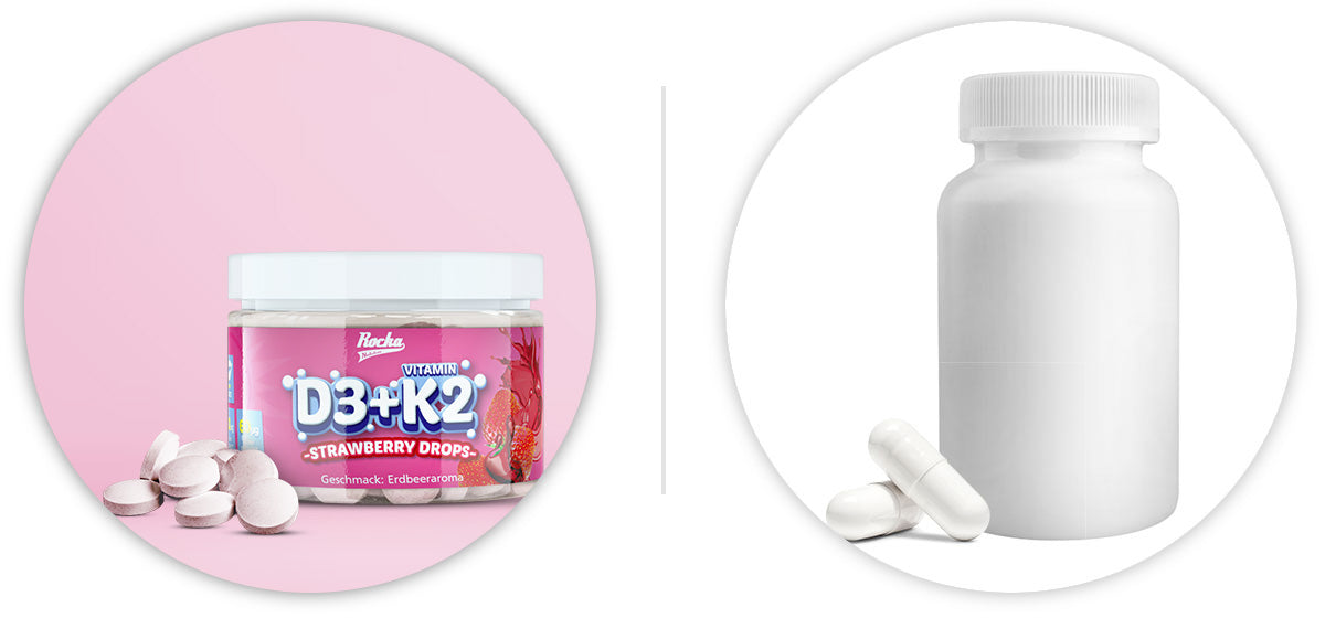 Vitamin D3+K2 im Vergleich