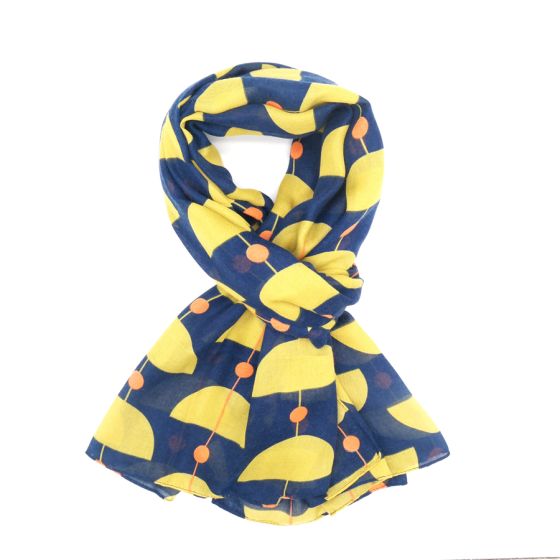 navy mustard scarf