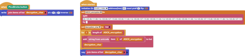 MicroBlocks Code of The ASCII Decryption