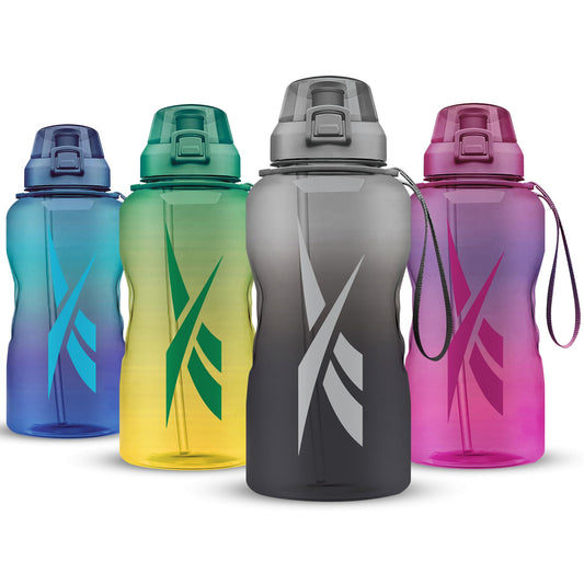 Reebok Screw Top Water Bottles with Athletic Design - Water Bottle 32 oz - Sports Water Bottle - Reusable Water Bottle for Gym, Running, Hiking Etc