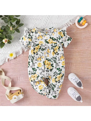 Baby Girl 100% Cotton Crepe Allover Jumpsuit - Two Sisters and a Pocketbook 