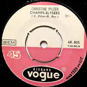 Christine Pilzer ‎– Cafe Creme / Champs-Elysees - 45lik 1967 TURKISH PRESS !!!