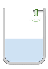 Ultrasonic sensor in tank