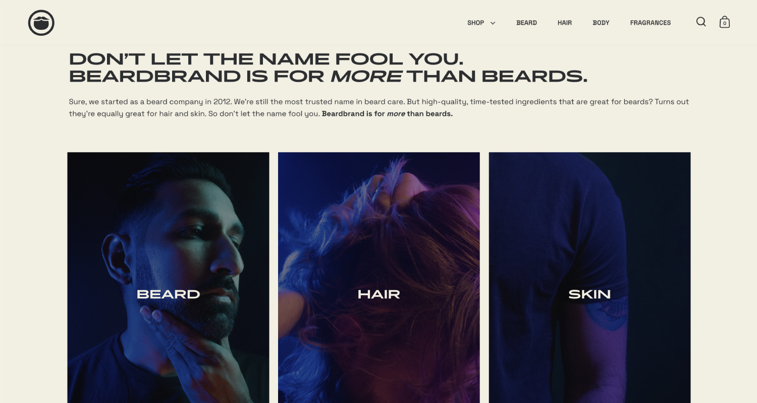 Beardbrand website