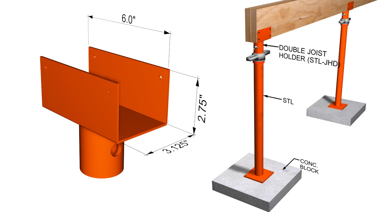 Ellis MFG Light Duty Double Joist Holder for Light Duty Steel Shores