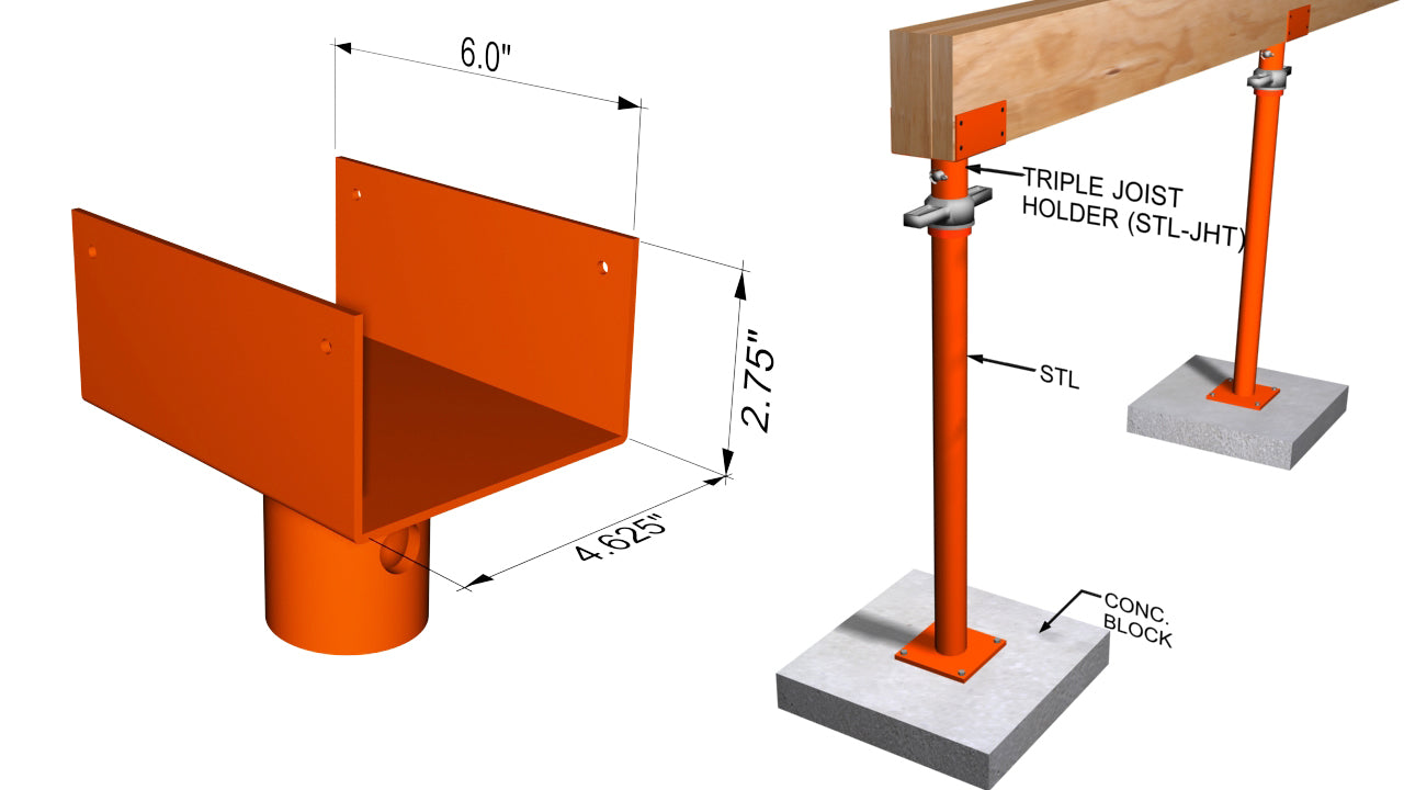 Ellis MFG Triple Joist Holder for Light Duty Steel Shores