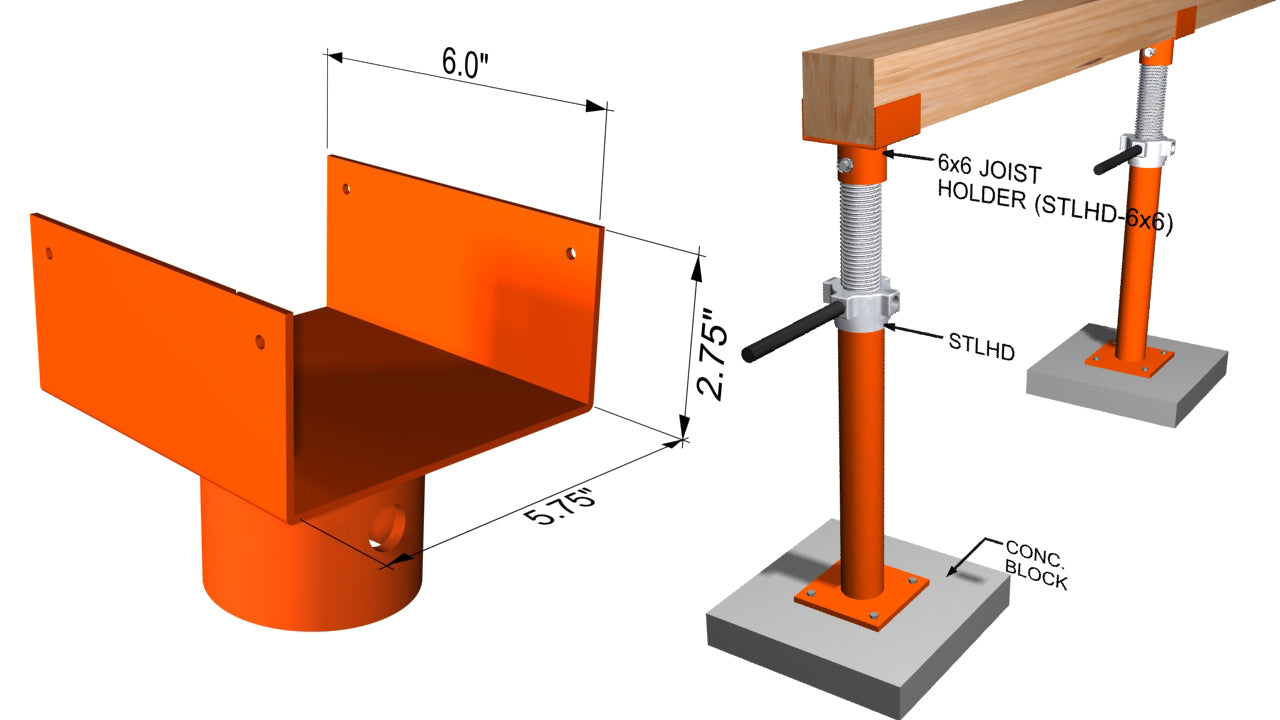 Ellis MFG STLHD-6x6 6x6 Beam Holder Top 