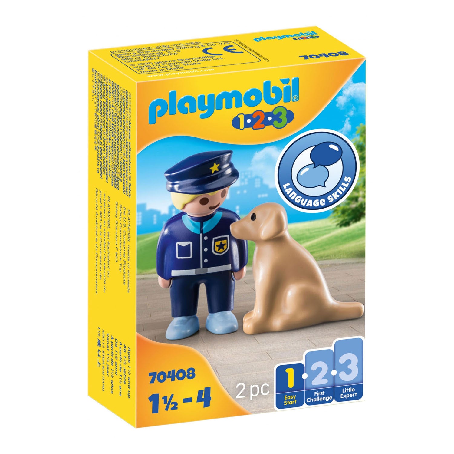 Playmobil 1.2.3. Politieman met Hond 70408