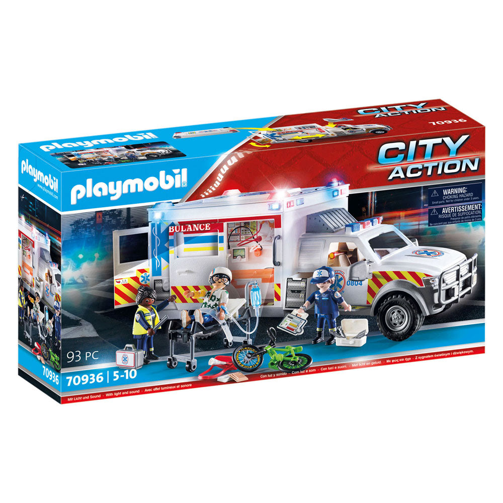 Playmobil Action Heroes Reddingsvoertuig: Us Ambulance 70936