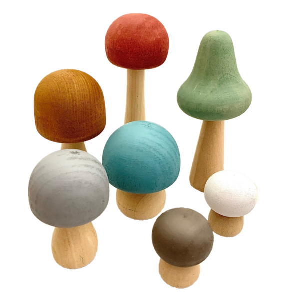 Papoose Toys Papoose Toys Earth Mushrooms/7pc